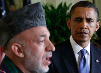 Hamid Karzai with Barack Obama