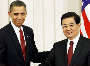 Barack Obama with Ju Hintao