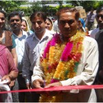 Village sarpanch cuts the ribbon and declares the camp open