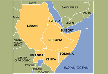 Horn of Africa map
